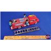 Image 5 : Vintage Tin Toy Fire Truck with 3 Fireman "STI" (3-1/2"H x 3"W x 10-1/2"D) (SEE PICS!)