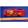 Image 3 : Tin Toy Fire Truck Litho "No. 63" "FIRE CHIEF FIRE DEPT" : Lucky Toy Co. (Japan) (1960's) (2-1/2"H x