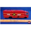 Image 5 : Tin Toy Fire Truck Litho "No. 63" "FIRE CHIEF FIRE DEPT" : Lucky Toy Co. (Japan) (1960's) (2-1/2"H x