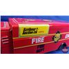 Image 9 : Tin Toy Fire Truck Litho "No. 63" "FIRE CHIEF FIRE DEPT" : Lucky Toy Co. (Japan) (1960's) (2-1/2"H x