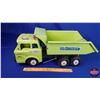 Image 2 : Marx Metal Toy Cabover Dump Truck "Powerhouse Earthmovers" (Steers) (8-1/2"H x 8-1/2"W x 20-1/2"L) (