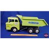 Image 3 : Marx Metal Toy Cabover Dump Truck "Powerhouse Earthmovers" (Steers) (8-1/2"H x 8-1/2"W x 20-1/2"L) (