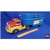 Image 2 : Wyandotte Metal Toy Truck & Trailer "WYANDOTTE CHIEFTAIN LINES" "Truck Lines" (8"H x 6"W x 23"L) (SE