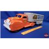 Image 1 : Lincoln Metal Truck & Hauler Trailer "Lincoln Toy Transport" "Lincoln Highway Express" (Truck may ha