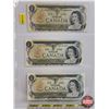 Image 1 : Canada $1 Bills 1973 (2 Consecutive + 1) - Lawson/Bouey #IN4161465-466 - Lawson/Bouey #OL6642497 (Se