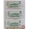 Image 2 : Canada $1 Bills 1973 (2 Consecutive + 1) - Lawson/Bouey #IN4161465-466 - Lawson/Bouey #OL6642497 (Se