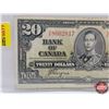 Image 2 : Bank of Canada $20 Bill 1937 : Coyne/Towers #HE8602817 (See Pics for Varieties, Conditions, Serial N