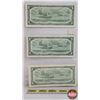 Image 2 : Canada $1 Bills 1954 (3): - Beattie/Rasminsky #YZ8766904 - Beattie/Rasminsky #IN7820553 - Lawson/Bou