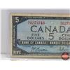 Image 2 : Canada $5 Bill 1954 : Beattie/Rasminsky #NX0273746 (See Pics for Varieties, Conditions, Serial Numbe