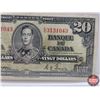 Image 3 : Bank of Canada $20 Bill 1937 : Gordon/Towers #EE3131043 (See Pics for Varieties, Conditions, Serial 