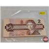 Image 3 : Canada $2 Bills 1986 (100 Consecutive !!) : Thiessen/Crow #CBA0111500-599