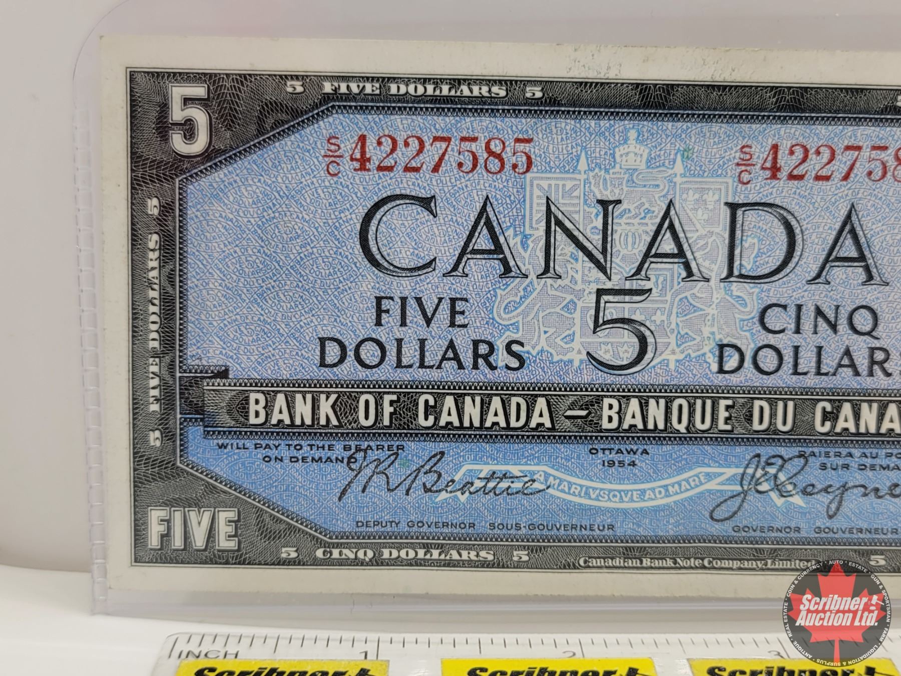 Canada $5 Bill 1954 : Beattie/Coyne #SC4227585 (See Pics for Varieties ...