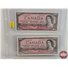 Image 1 : Canada $1000 Bills 1954 (2 Consecutive !) : Lawson/Bouey #AK1212817-818 (See Pics for Varieties, Con