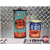 Image 2 : Tumbler Tins (2) : Brake Fluid & De-Icer (Both Full) (Largest Measures : 5"H x 2"W x 1-1/4"D) (SEE P