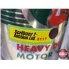 Image 8 : OILS TINS (3) : B/A Peerless Heavy Duty Motor Oil (6-1/2"H x 4"Dia) (SEE PICS!)