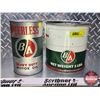 Image 2 : B/A TINS (2) : Peerless Motor Oil (Cardboard) & Grease Pail (Pail Measures : 6-1/4"H x 6-1/4"Dia) (S