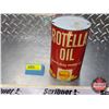 Image 1 : OIL TIN : Shell Rotella Heavy Duty Motor Oil (6-1/2"H x 4"Dia) (SEE PICS!)