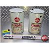 Image 1 : KENDALL OIL TINS (2) : Superb Motor Oil (6-1/2"H x 4"W) (SEE PICS!)