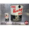 Image 2 : VICEROY TINS (2) : Anti-Freeze Pail (Empty) & 6oz Gas line Anti-Freeze (Full) (Pail Measures : 8"H x