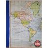 Image 2 : W. & A.K. Johnson's Map of the World : Canvas Backed Roll Up Map w/Shipping Lanes (c.1959) (37"H x 5