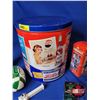 Image 7 : Collector Combo : Pepsi Cannister (c.1993), Foam Footballs (2), Pez Dispenser, Coin Banks (Telephone