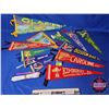 Image 1 : Vintage Pennant Souvenir Flags (12) including Banff, Jasper, Vancouver, etc & Banff Pencils (13) (La