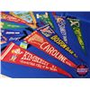 Image 4 : Vintage Pennant Souvenir Flags (12) including Banff, Jasper, Vancouver, etc & Banff Pencils (13) (La