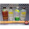 Image 1 : Windshield Washer Fluid Glass Bottles (4): Skelly (Paper Label), Anco (2) & Sohio (5"H x 2"Dia) (SEE