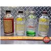 Image 3 : Windshield Washer Fluid Glass Bottles (4): Skelly (Paper Label), Anco (2) & Sohio (5"H x 2"Dia) (SEE