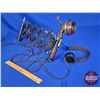 Image 1 : Western Electric Metal Candlestick Scissor Railroad Phone w/ Headset (11"H x 6"W x 11" to 22" D) (SE