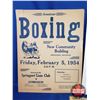 Image 2 : BOXING ADVERTISEMENT POSTER 1954 & AMATEUR BOXING SHOW TICKET 1942 (14"H x 11"W) (SEE PICS!)