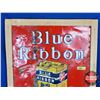 Image 2 : Single Sided Tin Sign "Blue Ribbon Coffee Wonderful Flavour" (Framed/Mounted on Plywood) (28-1/2"H x