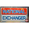 Image 1 : Single Sided Aluminum Sign "NATIONAL EXCHANGER" (11-3/4"H x 22-1/2"W) (SEE PICS!)