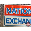 Image 2 : Single Sided Aluminum Sign "NATIONAL EXCHANGER" (11-3/4"H x 22-1/2"W) (SEE PICS!)