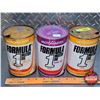 Image 1 : OIL TINS (3): MOTOMASTER FORMULA 1 MOTOR OIL (6"H x 4"Dia) (SEE PICS!)