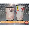 Image 3 : OIL TINS (2): - SHELL Premium Aeroshell Oil W - SHELL Premium Aeroshell Oil W-65 (6-1/2"H x 4"Dia) (