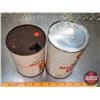 Image 7 : OIL TINS (2): - SHELL Premium Aeroshell Oil W - SHELL Premium Aeroshell Oil W-65 (6-1/2"H x 4"Dia) (