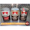 Image 1 : OIL TINS (3): - Petro-Canada PETRO-LUBE - Petro-Canada ATF Dexron II - Petro-Canada PREMIUM (6"H x 4