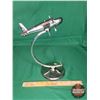 Image 4 : Vintage Art Deco Airplane Ornament (Missing Globe) (13"H x 9"W x 9"D) (SEE PICS!)