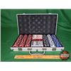 Image 1 : Encana Poker Set including Card Decks (2), Dice (5), Dealer Chip & Chips (300) in Padded Case (Case 