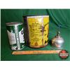 Image 2 : OIL TINS (3) : Quaker State, TOP Anti-Freeze & Oiler (TOP : 8"H x 7"Dia) (SEE PICS!)