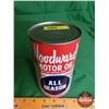 Image 1 : OIL TIN : Woodwards Motor Oil All Season (Full) (6-1/2"H x 4"Dia) (SEE PICS!)