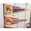 Image 8 : SPORTS PENNANTS (11) : Incl. Giants, Angels, Nordiques, Marlins, Whalers, etc! (29 1/2"L x 12"W) (SE