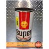 Image 1 : OIL TIN : SHELL Super Multigrade Motor Oil (6-1/2"H x 4"Dia) (SEE PICS!)