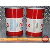 Image 3 : OIL TINS (2) : - Shell Rotella S Multigrade Motor Oil - Shell Rotella S Motor Oil (6"H x 4"Dia) (SEE