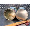 Image 7 : OIL TINS (2) : QUAKER STATE SUPER BLEND 10W30 (BOTH FULL!) (6"H x 4"Dia) (SEE PICS!)