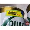 Image 8 : OIL TINS (2) : QUAKER STATE SUPER BLEND 10W30 (BOTH FULL!) (6"H x 4"Dia) (SEE PICS!)