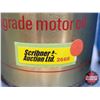 Image 8 : OIL TINS/BOTTLE (3): - TIN : ESSO EXTRA Multigrade Motor Oil (6-1/2"H x 4"Dia)  - TIN : ESSO Marvelu