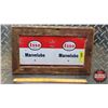 Image 1 : Framed Un-Rolled Oil Tin : ESSO MARVELUBE (8-1/2"H x 14-1/2"W x 1"D) (SEE PICS!)