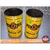 Image 1 : OIL TINS (2) : PENNZOIL Motor Oil (6-1/2"H x 4"Dia) (SEE PICS!)